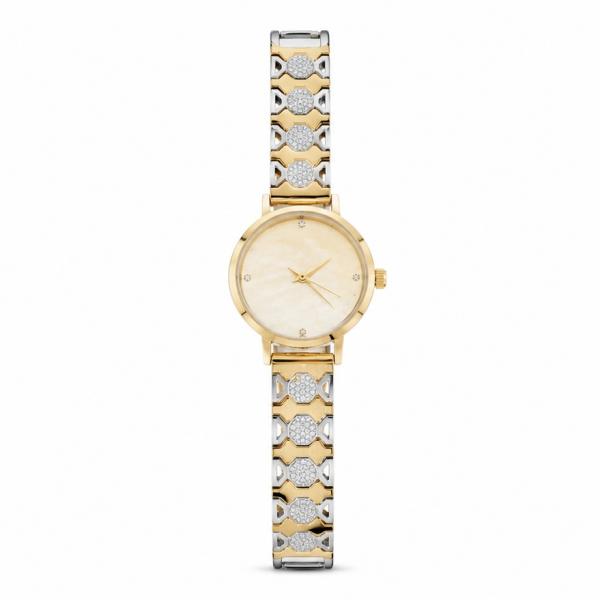 925 Sterling Silver Gold Dual Tone Ladies Watch | Minimal Luxury Bracelet Watch  SWH008
