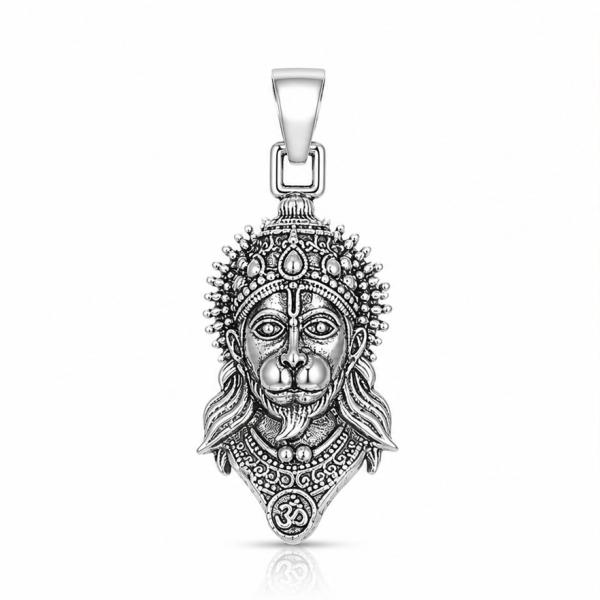 925 Sterling Silver Antique Hanuman Pendant | Oxidized Bajrangbali Pendant LK092