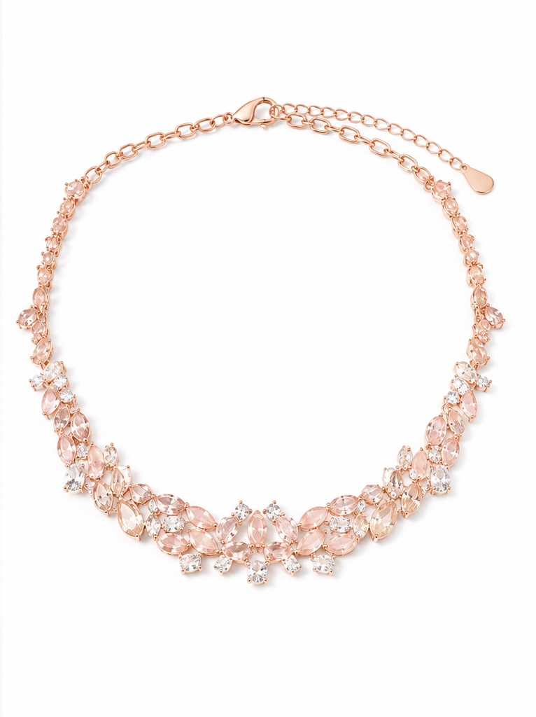 Radiate Every Moment – 925 Sterling Silver Rose Gold Necklace for Women | Elegant Statement Jewellery