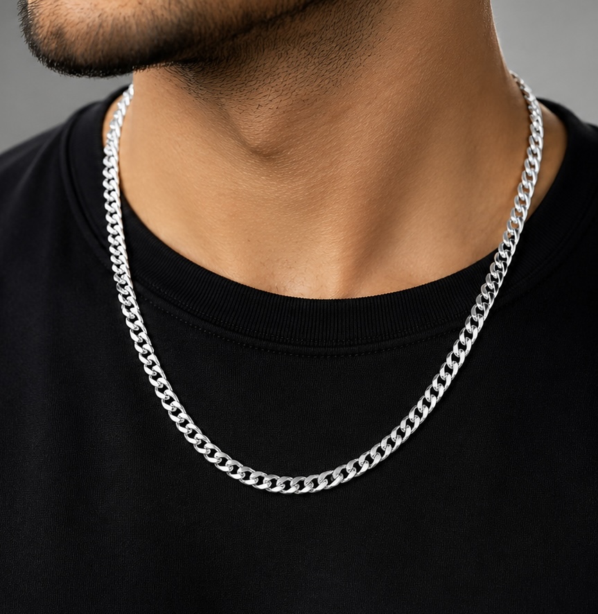 Classic Cuban Silver Chain for Men | 925 Sterling Silver CH469