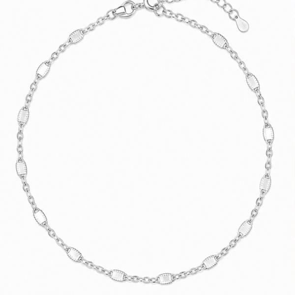 925 Sterling Silver Designer Link Chain Anklet Pair | Minimal Silver Payal | Saanvi Silver PY079