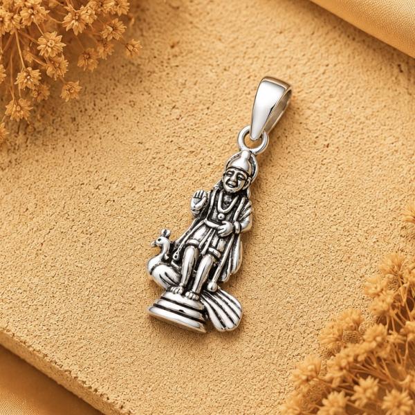 925 Sterling Silver Shani Dev Pendant Locket for Men & Women | Hallmarked Religious Silver Pendant LK209