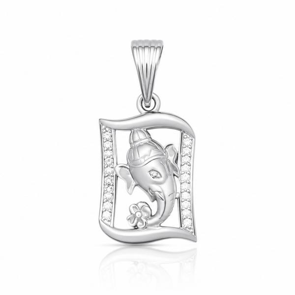 925 Sterling Silver Lord Ganesha Pendant with CZ Stones | Divine Ganpati Pendant LK117