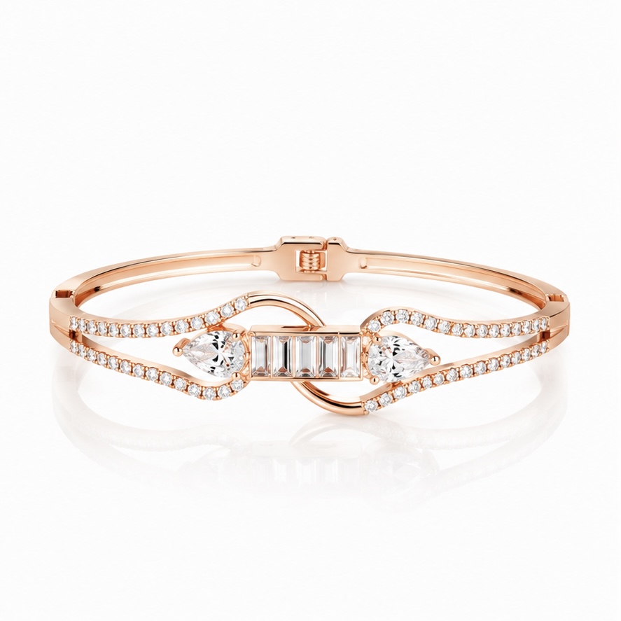 Rose Gold Designer Bracelet Kada for Women | 925 Sterling Silver BR131