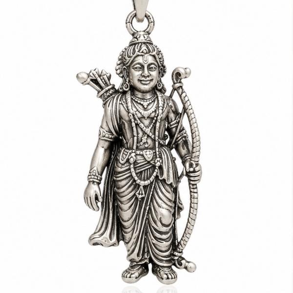 925 Sterling Silver Lord Shri Ram Pendant Locket | Hallmarked Religious Silver Pendant LK073