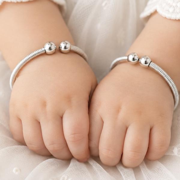 925 Sterling Silver Spiral Baby Kada Pair KD092