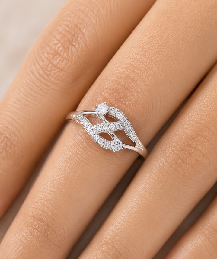 Criss Cross Silver Ring for Women | 925 Sterling Silver Ring R0772