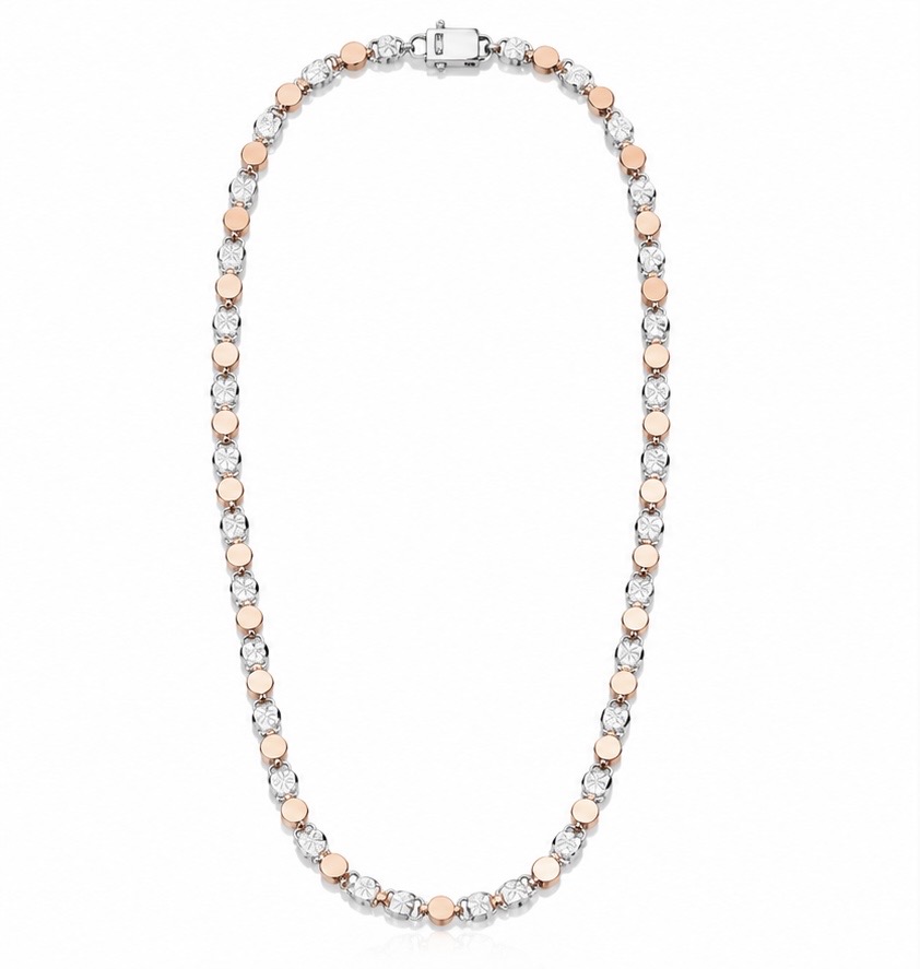Dual Tone 925 Silver Chain for Gents CH246