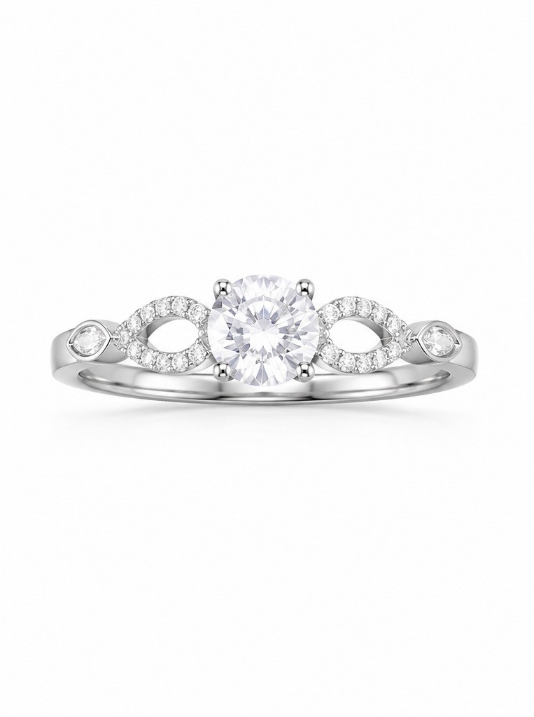 Infinity Solitaire Silver Ring for Women | 925 Sterling Silver Ring R0742