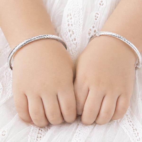 925 Sterling Silver Twisted Baby Kada Pair KD095