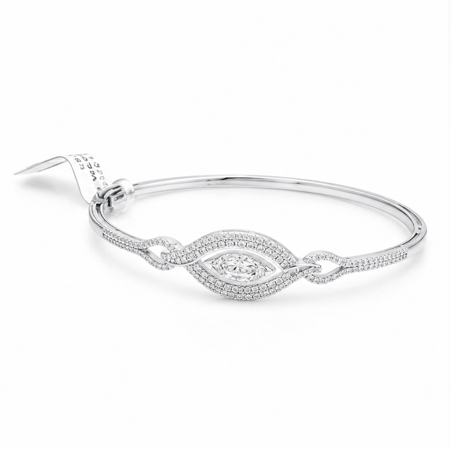 925 Silver Infinity Sparkle Bracelet Kada for Women BR042