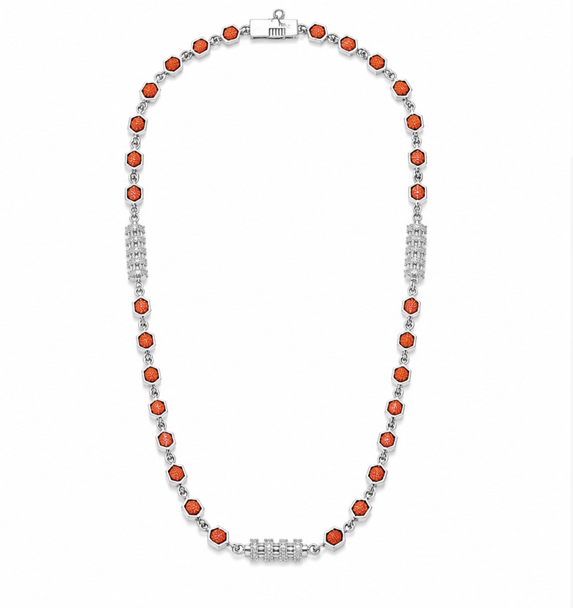 925 Sterling Silver Rudraksha Chain for Men CH181