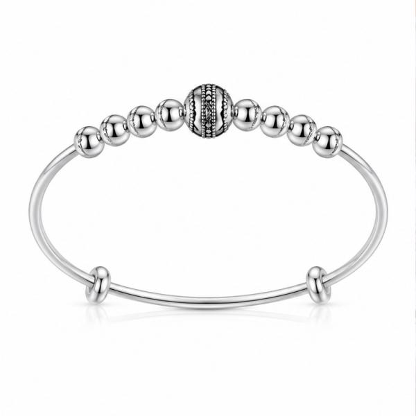 925 Sterling Silver Antique Bead Baby Kada Pair KD102