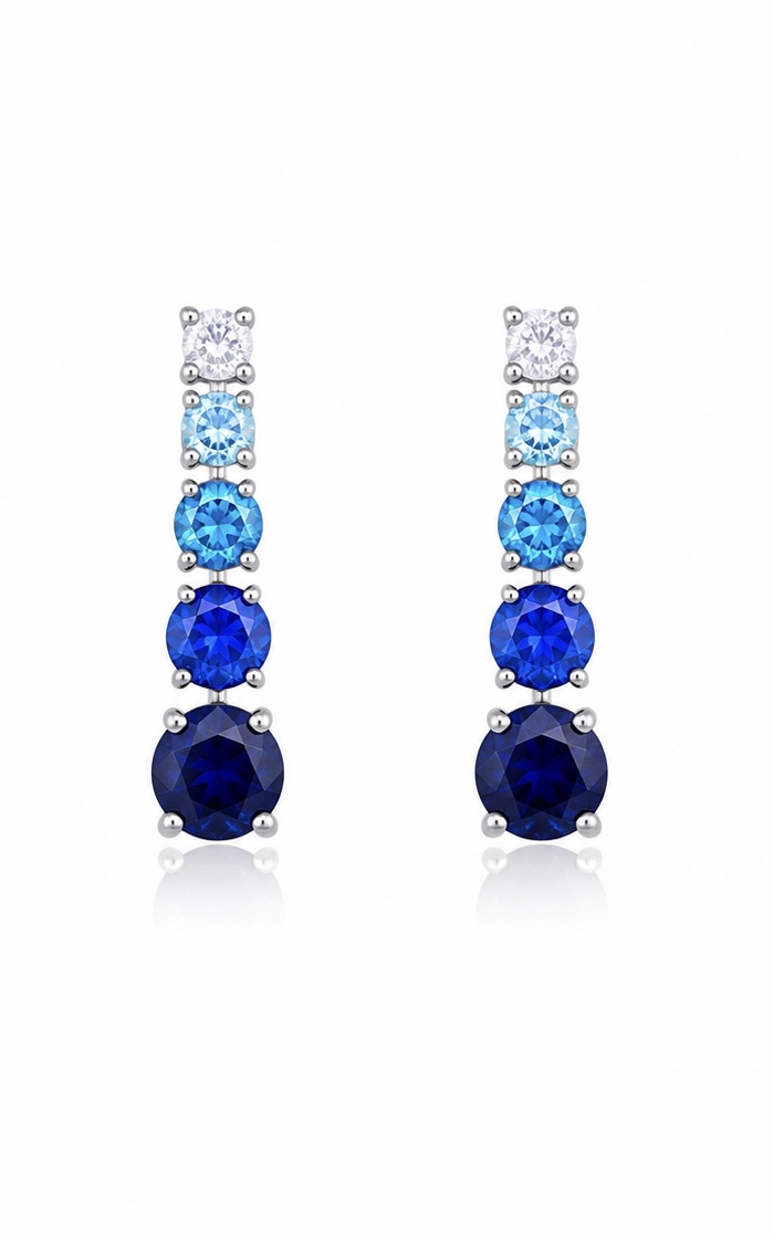 925 Sterling Silver Blue Stone Dangle Earrings | Elegant Dangling Earrings for Women | ER134