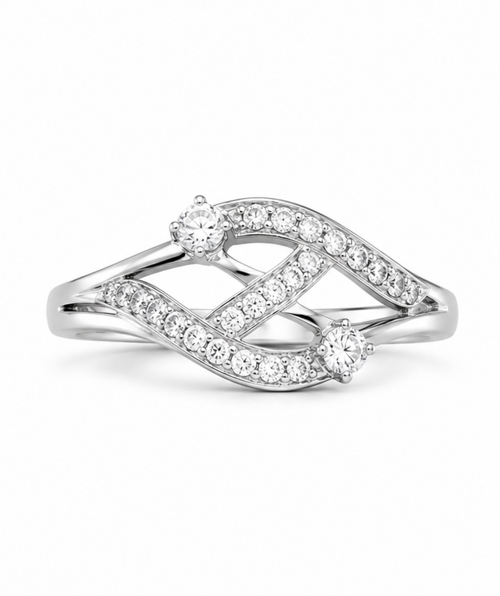 Criss Cross Silver Ring for Women | 925 Sterling Silver Ring R0772