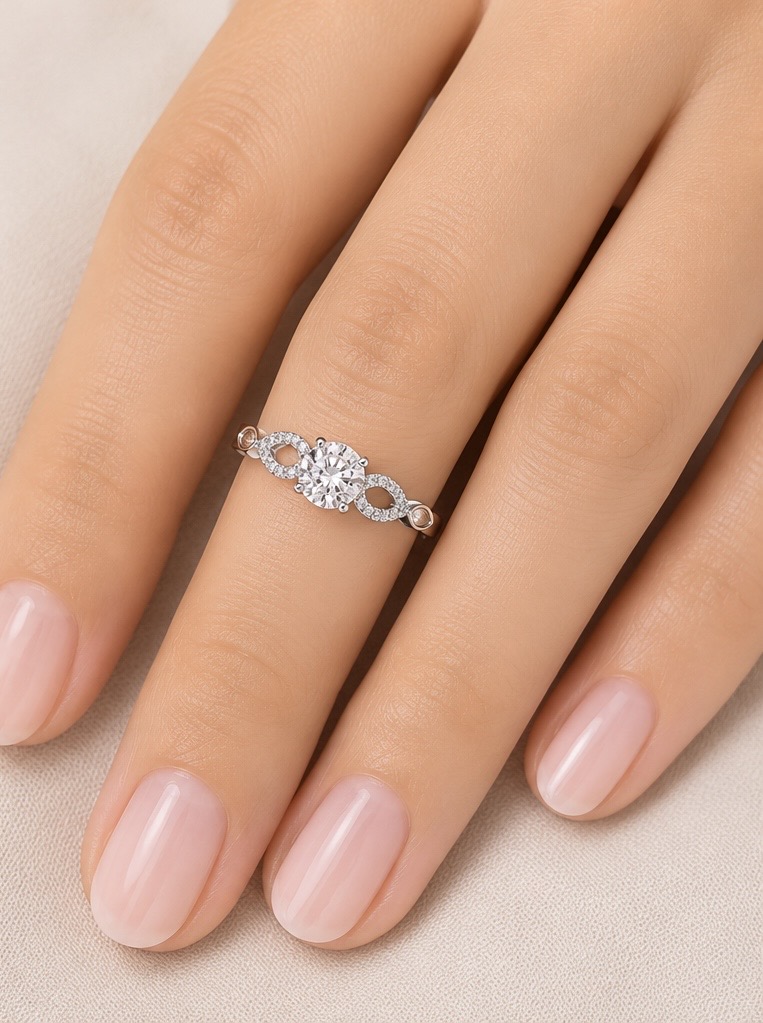 Infinity Solitaire Silver Ring for Women | 925 Sterling Silver Ring R0742