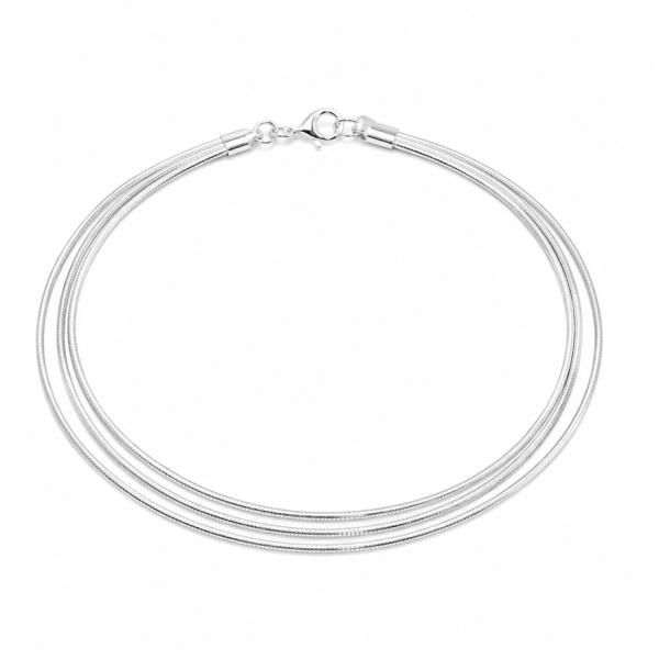 Triple Layer 925 Sterling Silver Snake Chain Anklet Pair | Designer Payal | Saanvi Silver PY844
