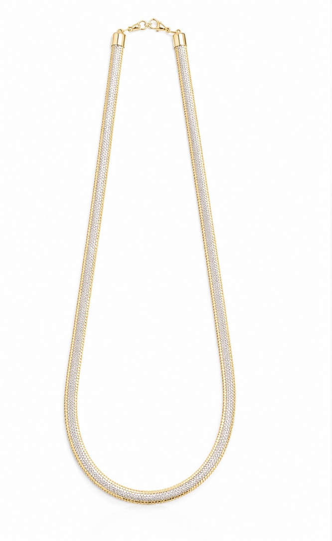 925 Sterling Silver Gold-Tone Italian Chain for Women CH570