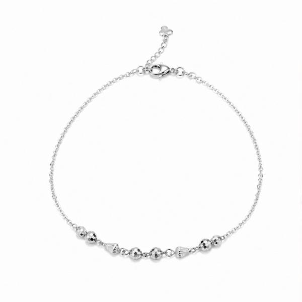 925 Sterling Silver CZ Charm Anklet Pair | Adjustable Dangle Charm Silver Payal | Saanvi Silver PY818