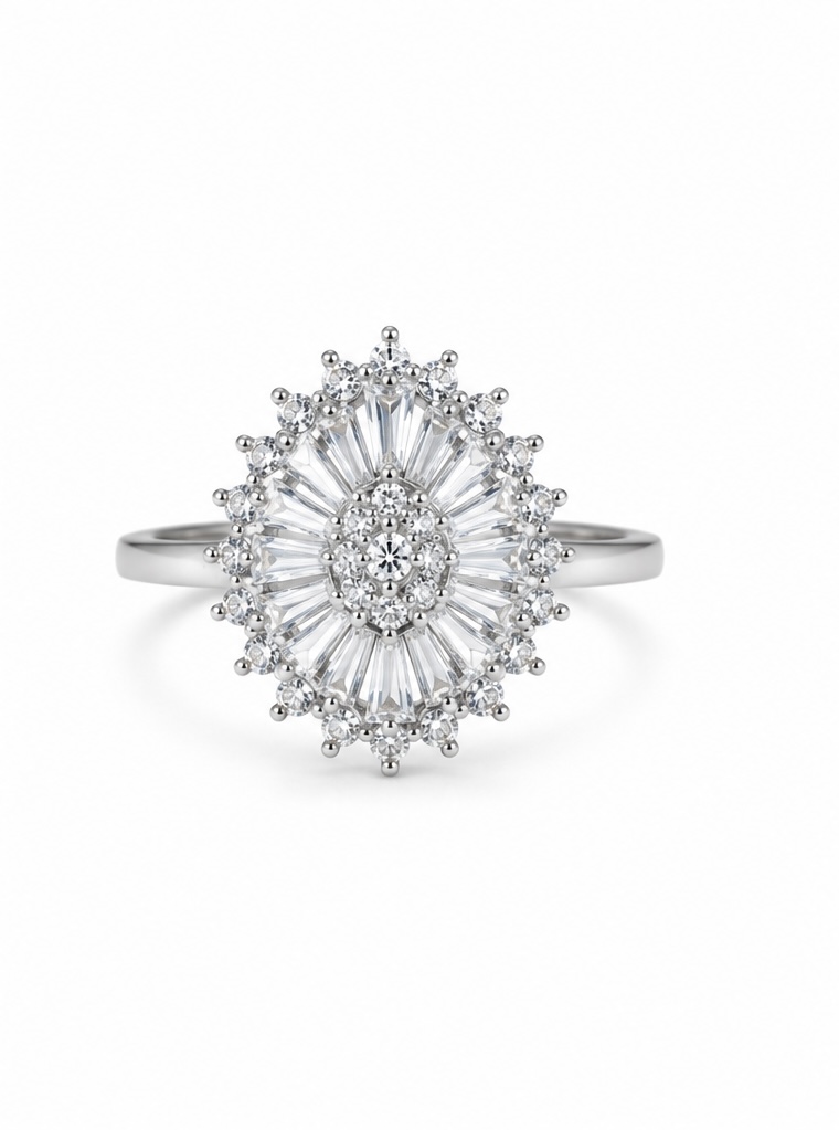 Sparkle in Style 925 Sterling Silver White Stone Ring for Women | Elegant CZ Ring | Saanvi Silver