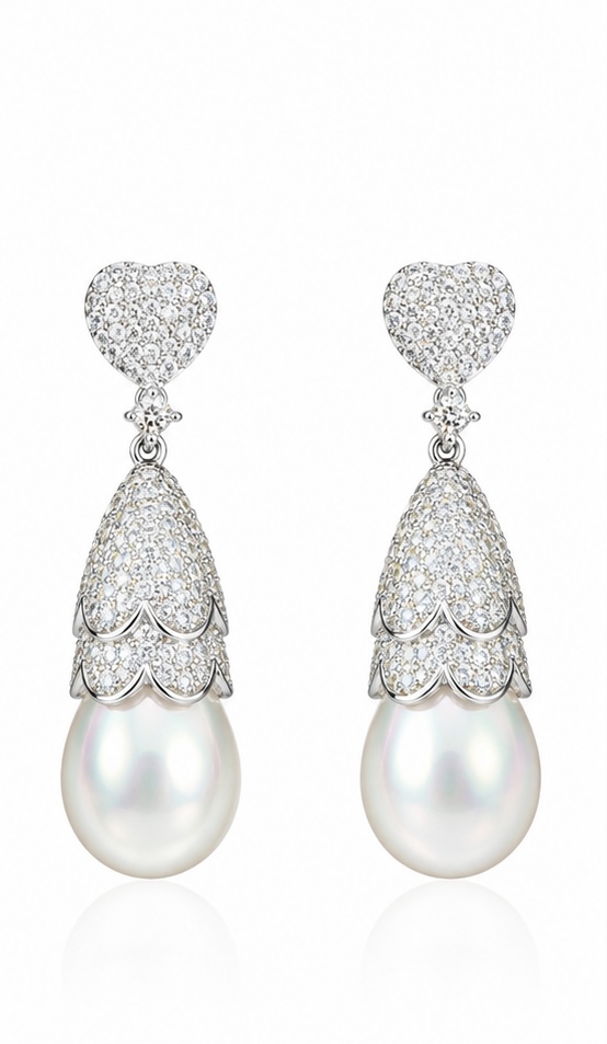 925 Sterling Silver White Pearl Earrings | Elegant Pearl Drop Earrings for Women ER015